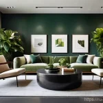 공간디자인 업계의 미래 전망 - **A Luxurious Biophilic Living Space with Emotional Design:**
    "A sophisticated and tranquil livi...
