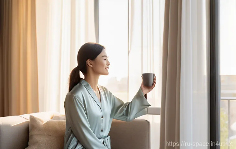 공간디자인과 관련된 최신 기술 활용 - **Prompt 1: Smart Home Morning Serenity**
    A peaceful, sunlit modern apartment living room during...