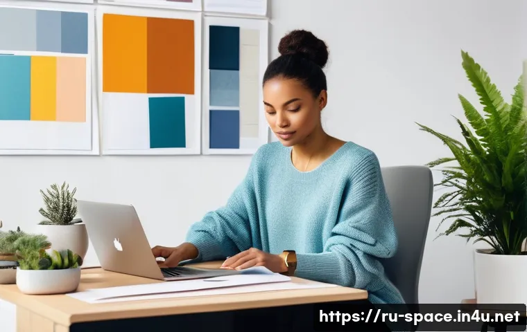 공간디자이너를 위한 창업 가이드 - **A creative interior designer forming her unique style and brand identity.** A focused young woman,...