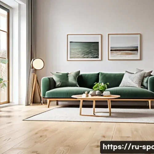 공간디자인 소재 리서치 방법 - A cozy modern living room interior featuring natural wood flooring with warm tones and visible grain...
